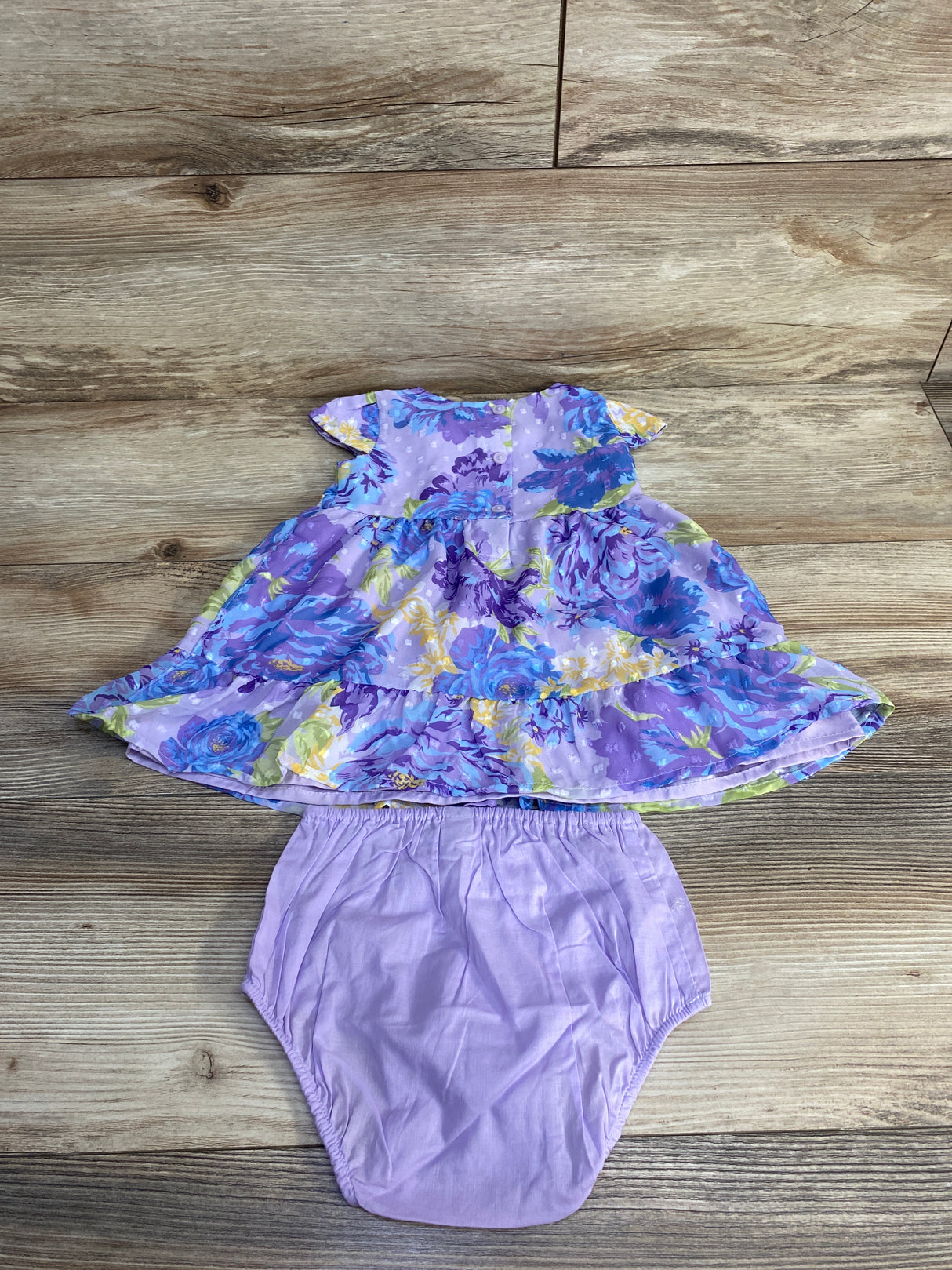 NEW Children's Place Tiered Floral Dress & Bloomers Purple sz 9-12m