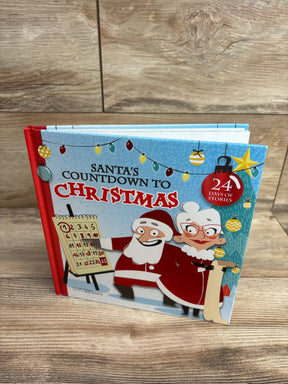 Santa's Countdown to Christmas book with 24 days of stories, festive illustrations, holiday lights, and Santa & Mrs. Claus on cover