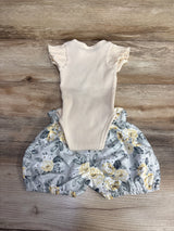 2pc Ribbed Bodysuit & Bottoms Set Beige sz 6-9m