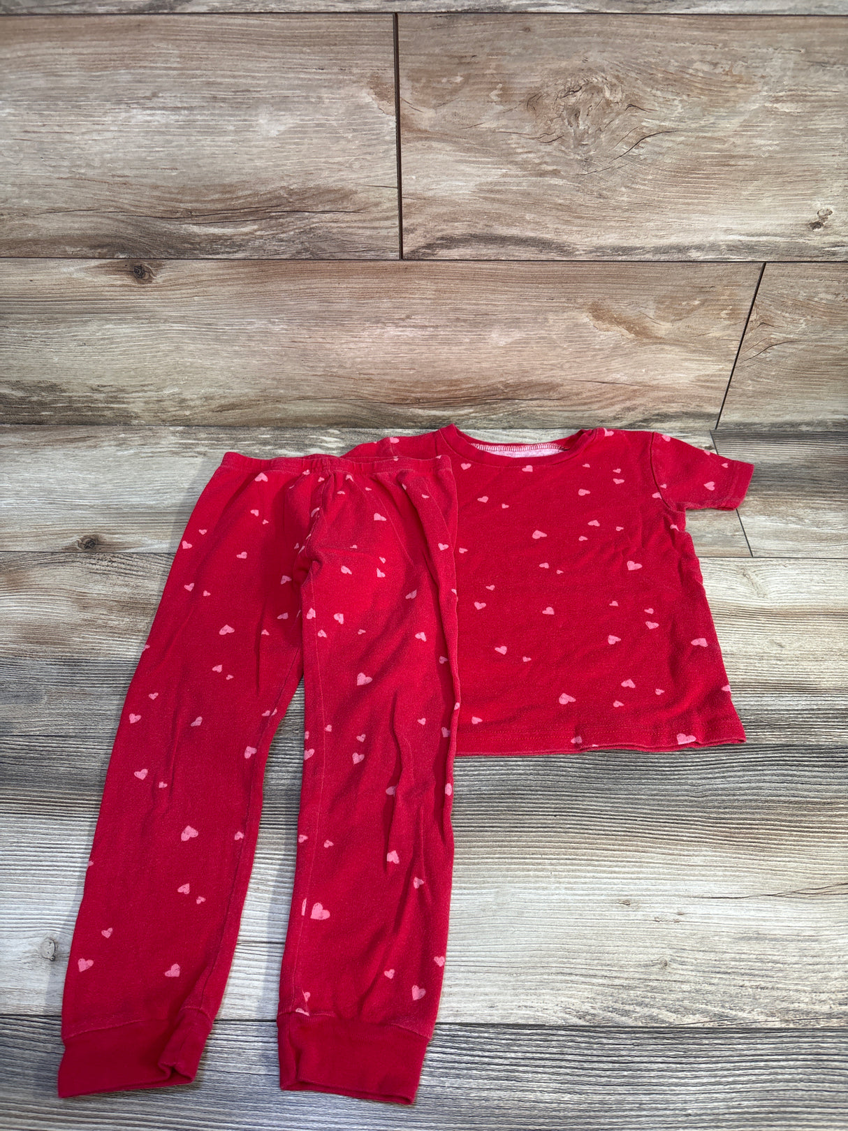 Just One You 2pc Heart Pajama Set Red sz 5T