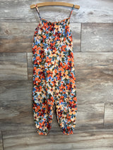 Shein Floral Tank Jumpsuit Orange sz 5T