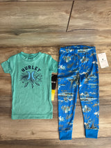 NEW Hurley 2pc Pajama Set Green sz 3T