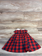 Janie & Jack Plaid Bear Dress Red sz 18-24m