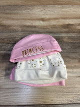 NEW Gerber 4pk Caps Pink/White sz Newborn