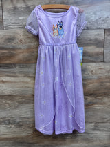 NEW Bluey and Bingo Lilac Purple Floral Satinet and Tulle Nightgown sz 4T