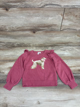 Janie & Jack Dog Ruffle Sweater Pink sz 3T