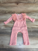 Ribbed Ruffle Coverall Pink sz 6-9m - Me n Mommy To Be