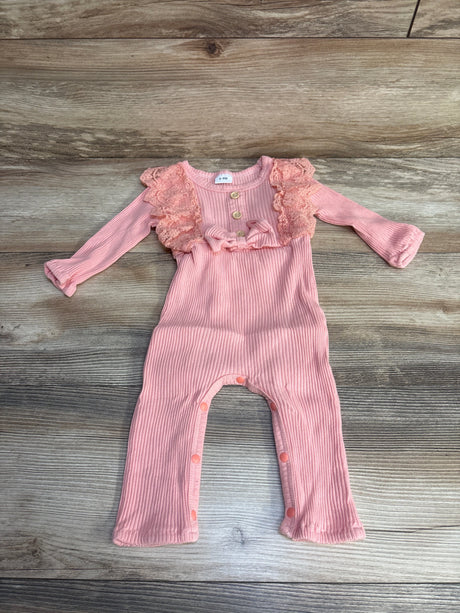 Ribbed Ruffle Coverall Pink sz 6-9m - Me n Mommy To Be