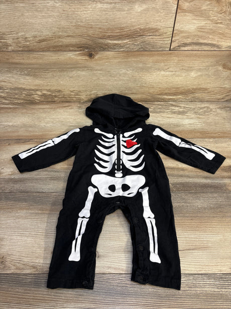 Skeleton Hooded Coverall Black sz 3-6m - Me n Mommy To Be