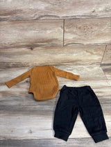 Timberland 2pc Waffle Knit Long Sleeve Bodysuit & Jeggings Brown sz 3-6m