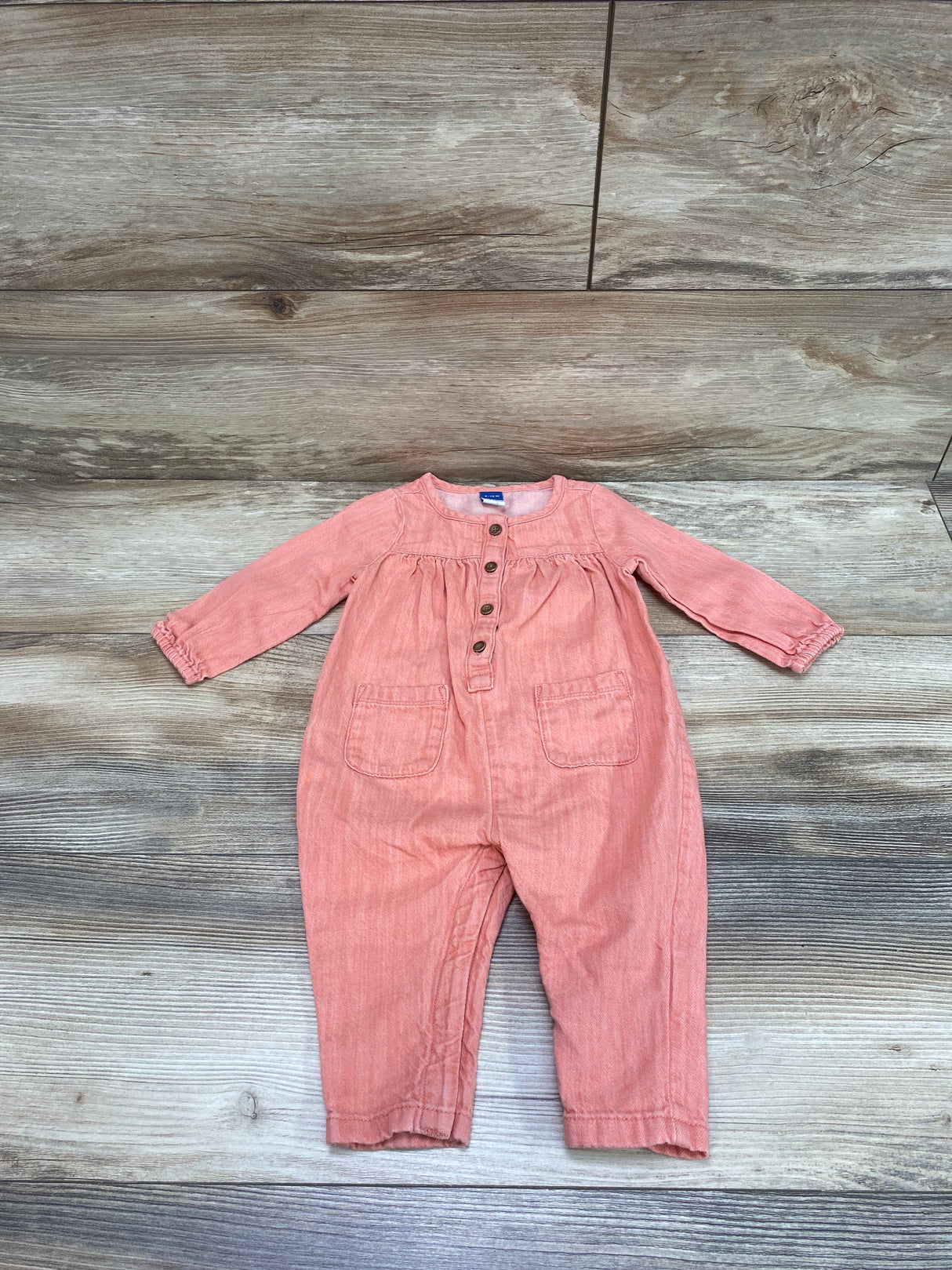 Old Navy Dried Rose Jean Utility Jumpsuit sz 6-12m