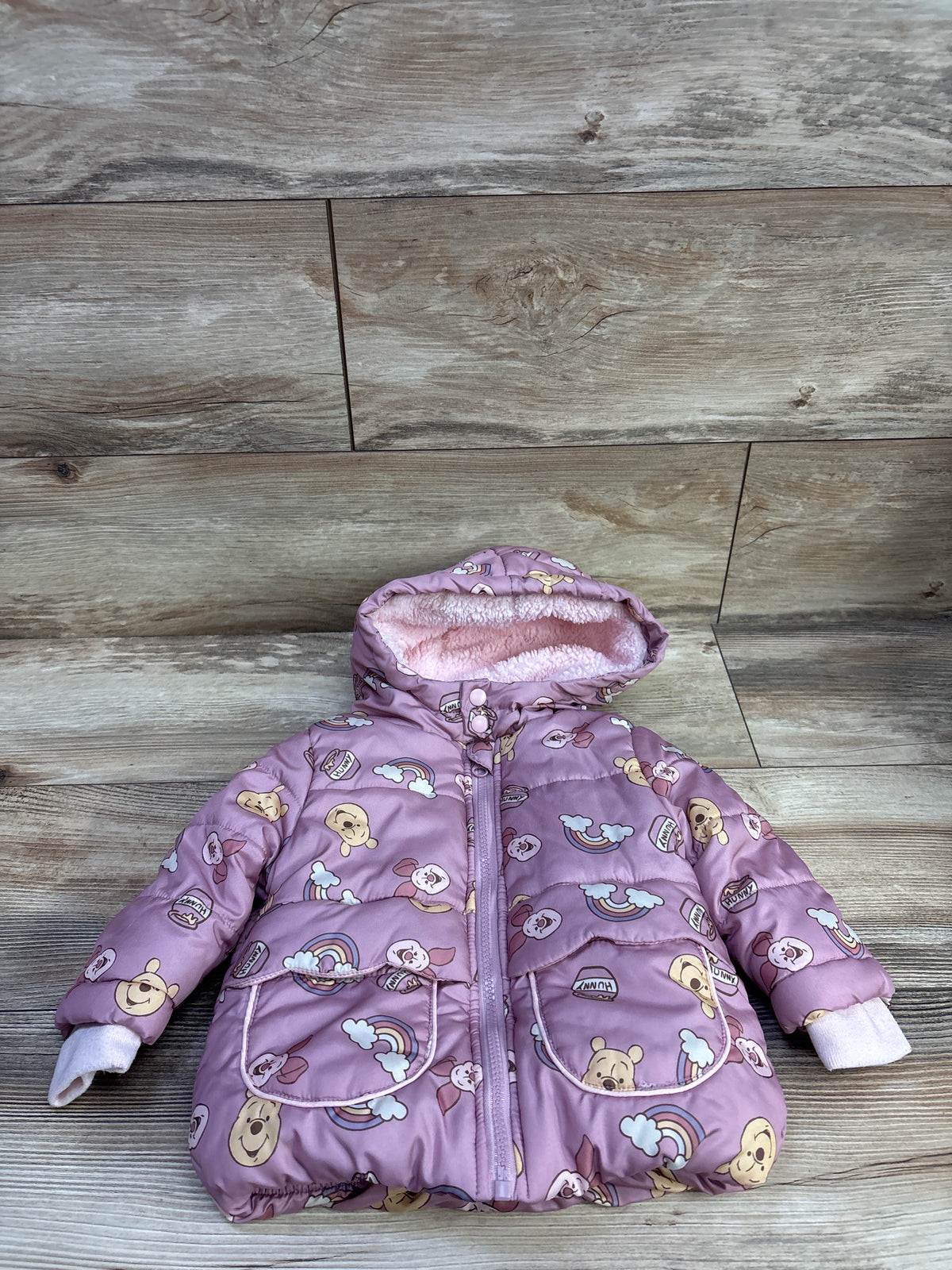 Disney Baby Winnie The Pooh Puffer Jacket Pink sz 18m