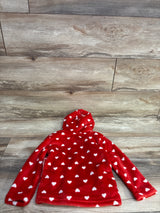 NEW Real Love Heart Print Plush Full Zip Jacket Red sz 3T