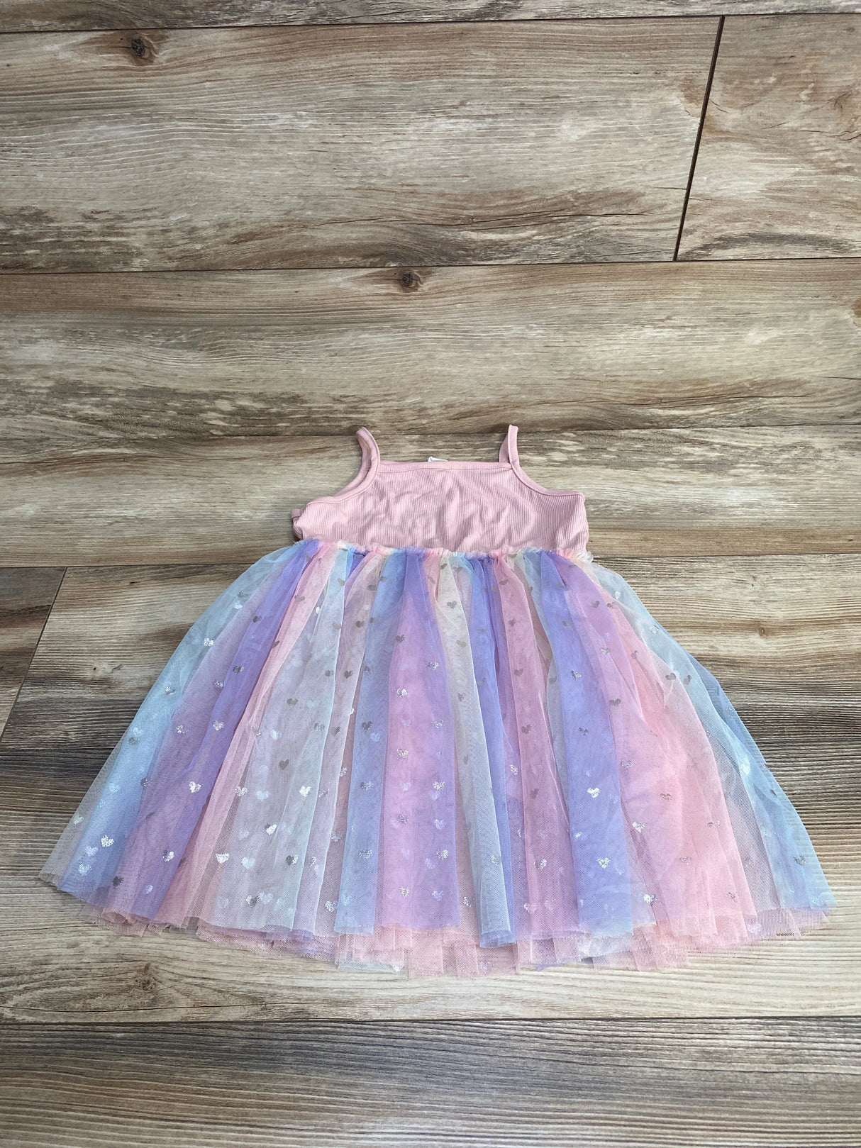 Shein Rainbow Tulle Dress Pink sz 3T