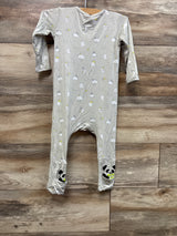 Bellabu Bear Bamboo Convertible Footie Grey sz 12-18m