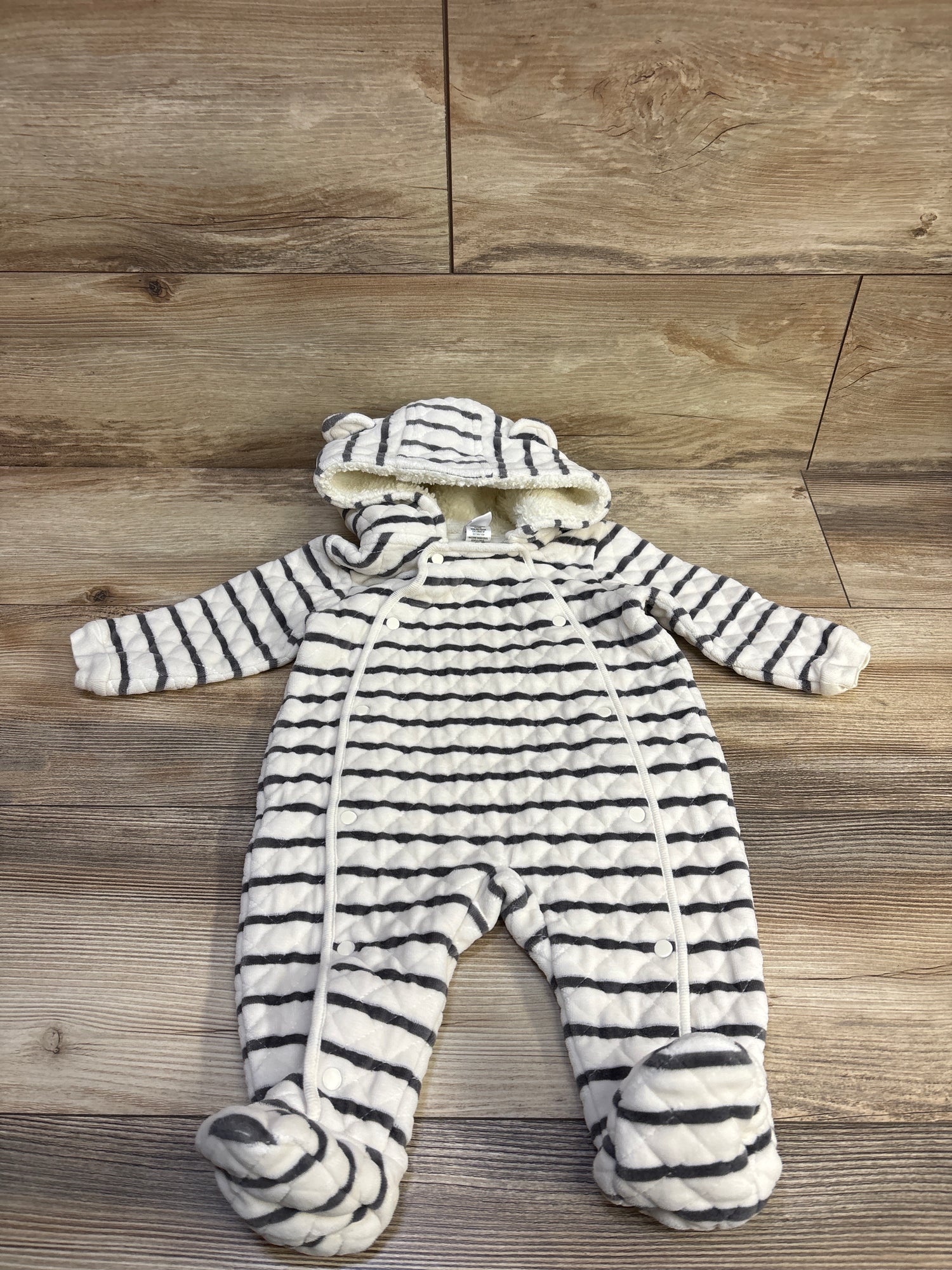 Nordstrom Striped Quilted Bunting White sz 6m