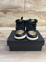 Air Jordan 1 Retro High OG TD 'Black Gold' Sneakers sz 4c