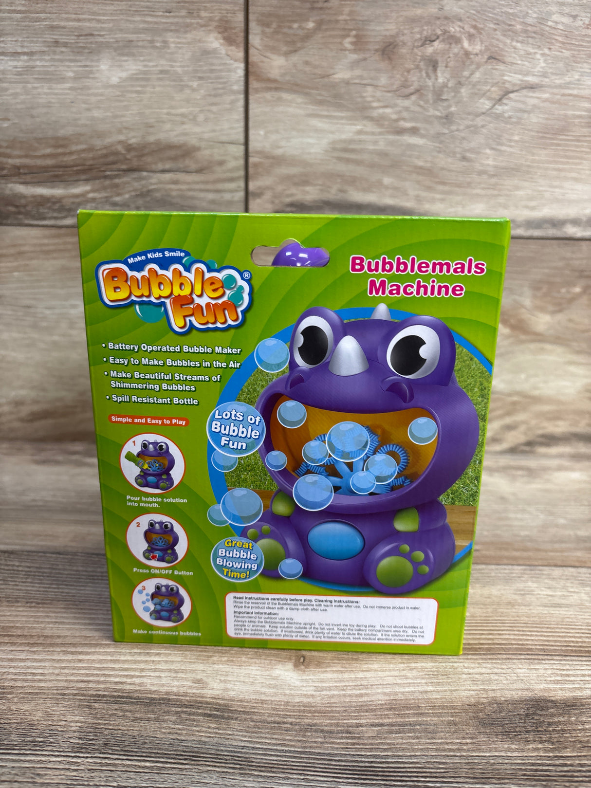 NEW Bubble Fun Bubblemals Machine, Purple Rhino