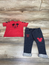 Disney Baby 2pc Mickey Mouse Shirt & Pants Red sz 6-9m