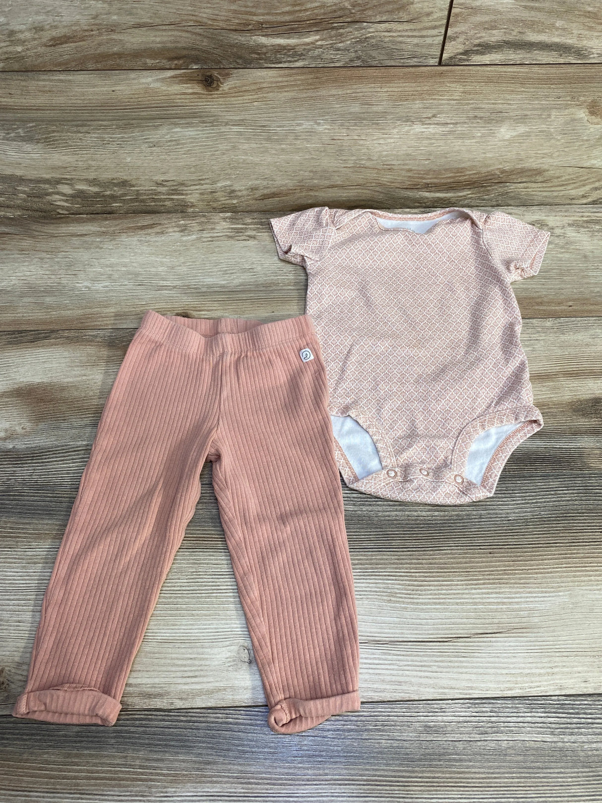 Little Planet 2pc Organic Bodysuit & Pants Pink sz 18m