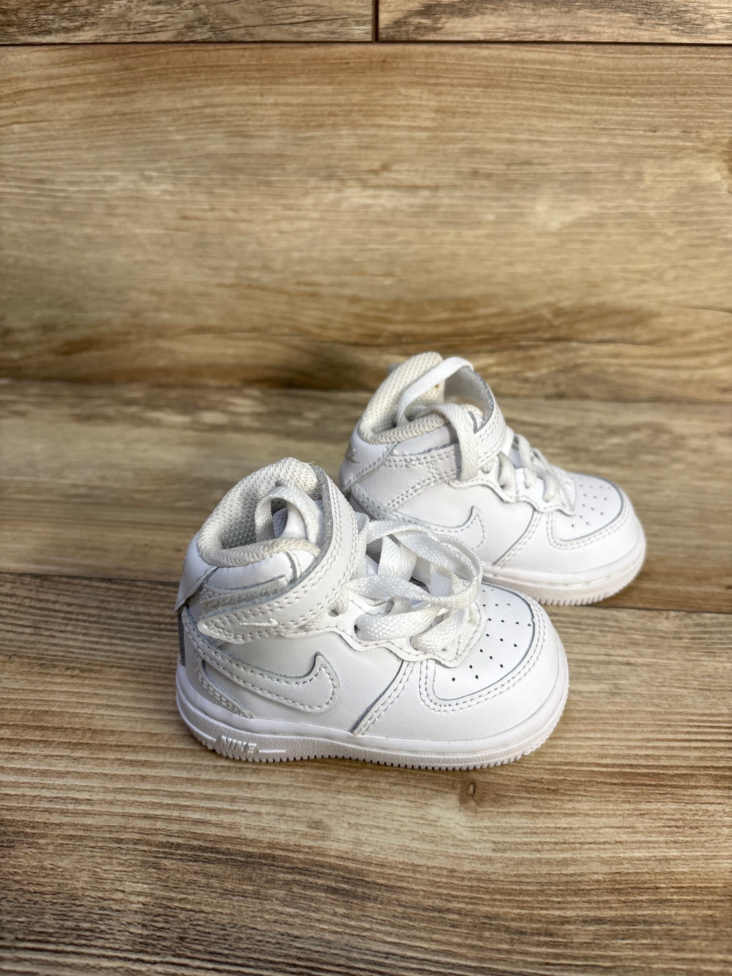 Nike Air Force 1 Mid TD 'Triple White' Sneakers sz 3c