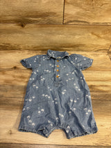 Oshkosh Chambray Polo Shortie Romper Blue sz 24m