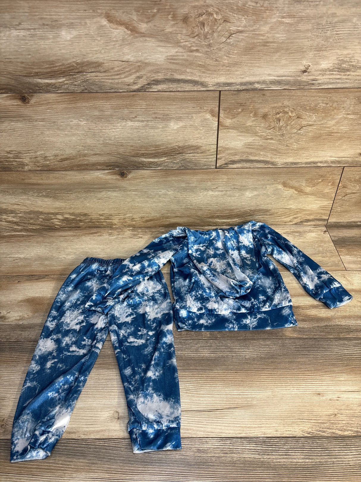 Tie-Dye Velvet 2pc Sweatshirt & Joggers Blue sz 4T