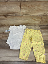 NEW Carter's 2pc Little Sister Bodysuit & Pants Set Ivory sz 18m