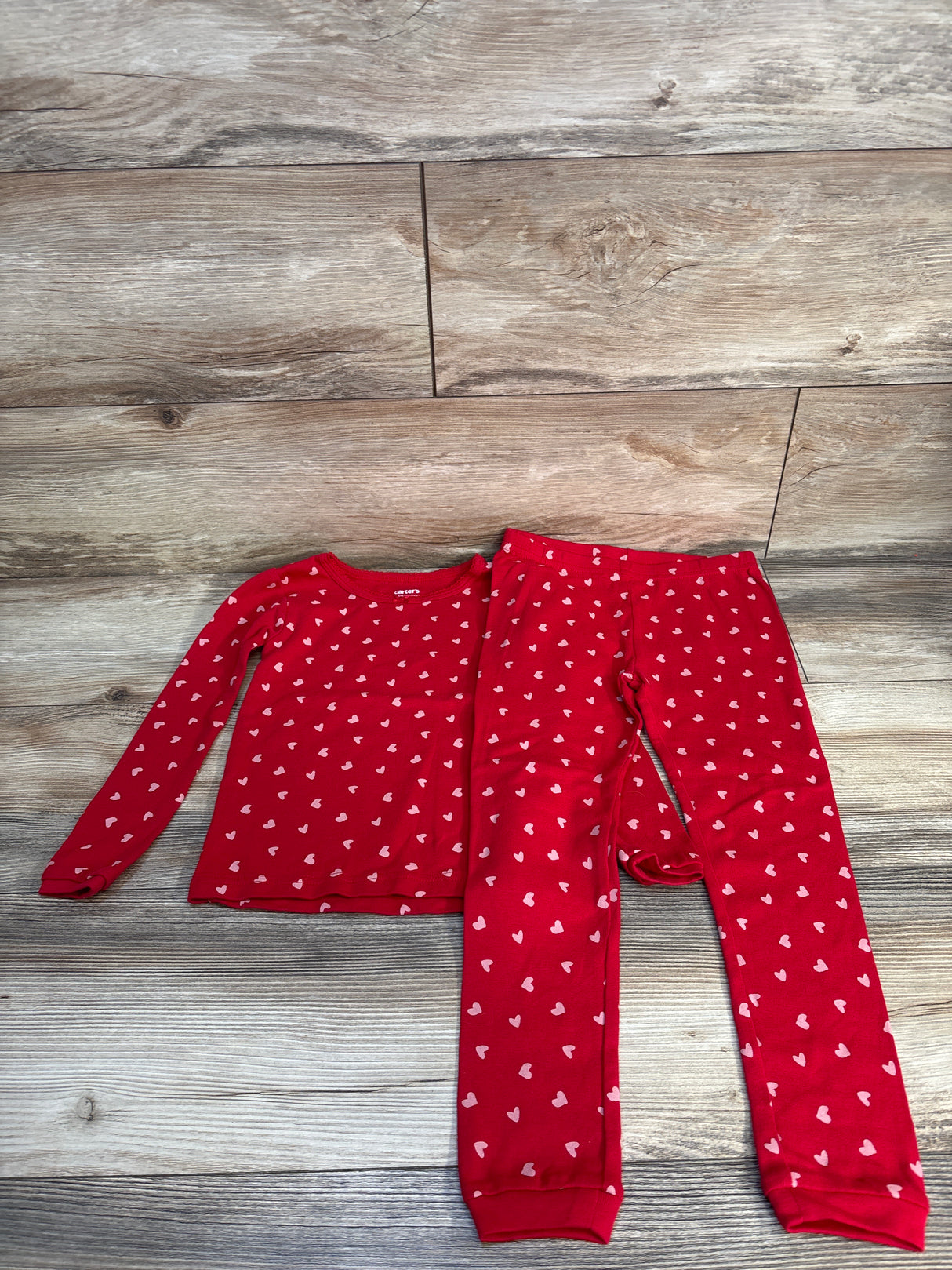 Just One You 2pc Heart Print Pajama Set Red sz 5T