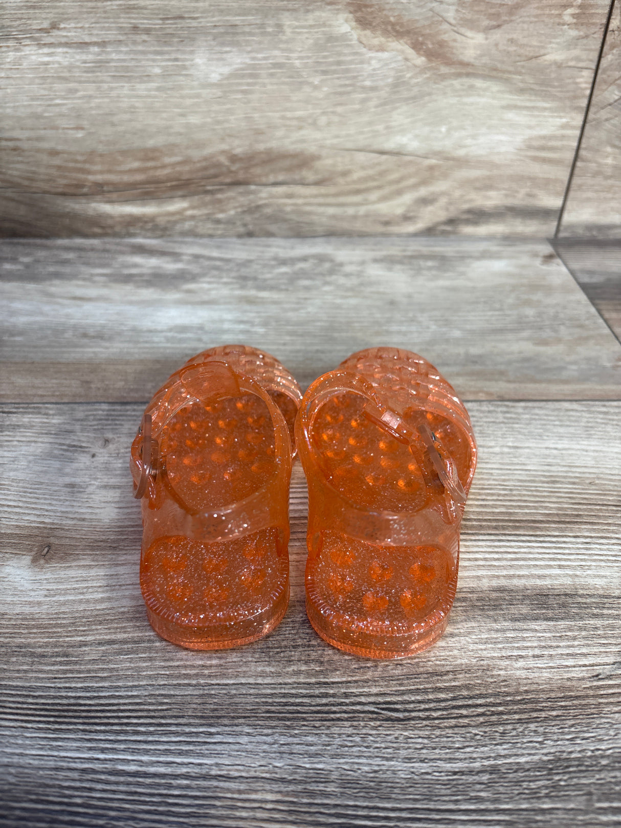 Jelly Fisherman Sandals Orange Glitter sz 6c