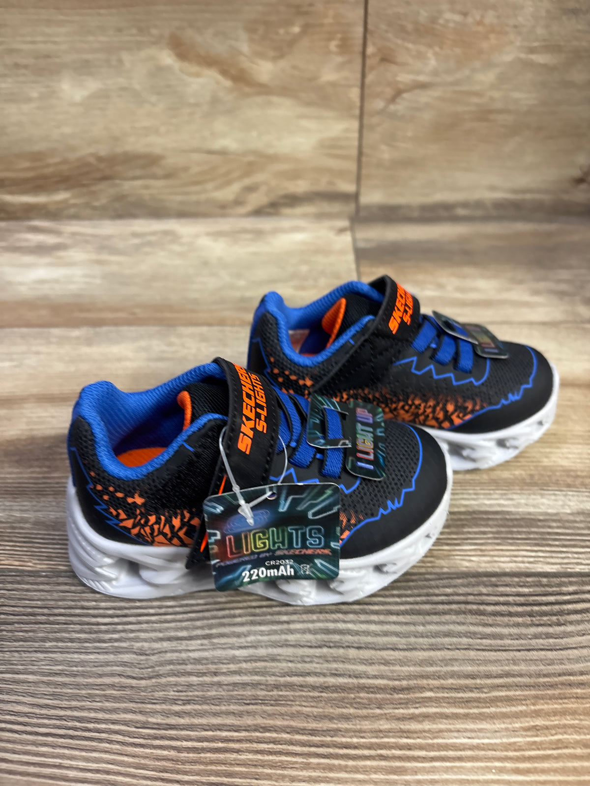 NEW Skechers S-Lights Vortex 2.0 Light-Up Sneakers Black sz 5c