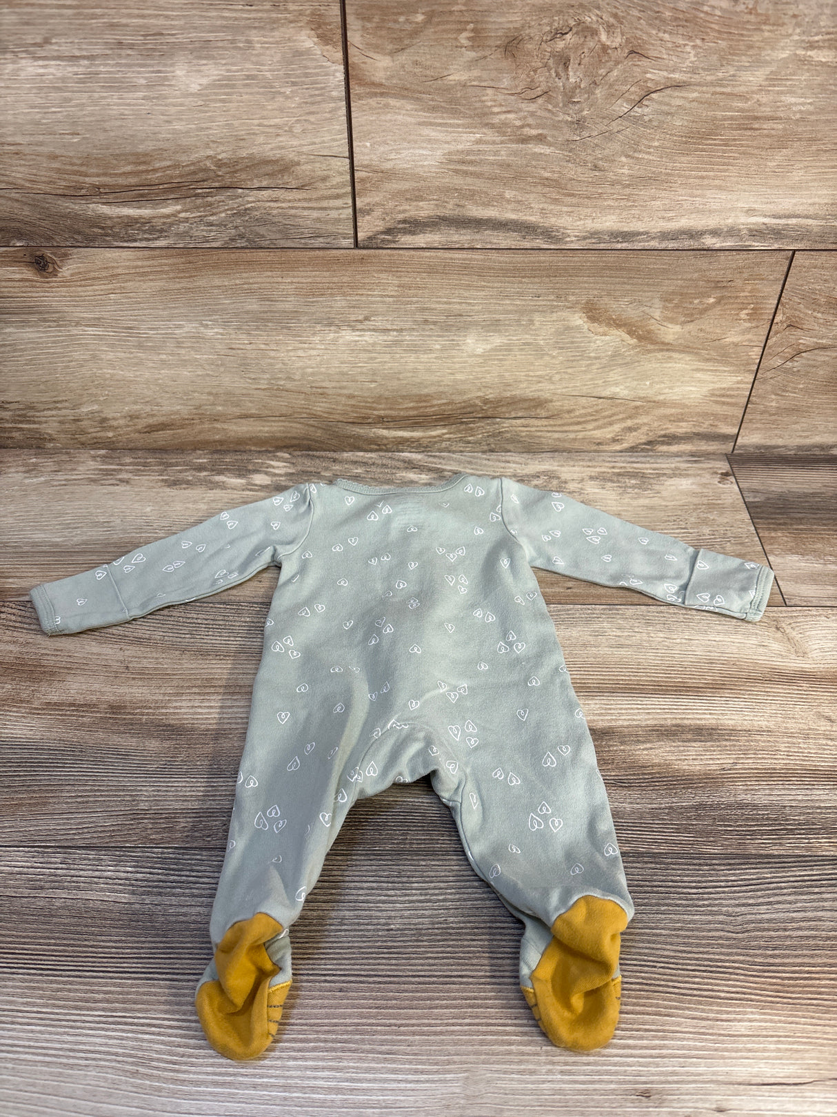 Carter's Heart Print Sleeper Sage sz Newborn