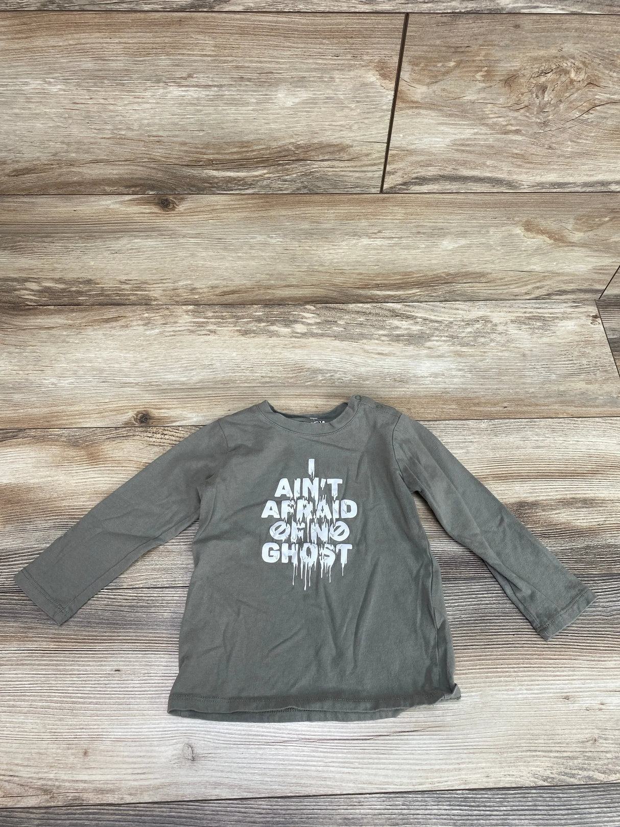 Cotton On Baby Ghost Busters Ain't Afraid Shirt Green sz 18-24m - Me n Mommy To Be