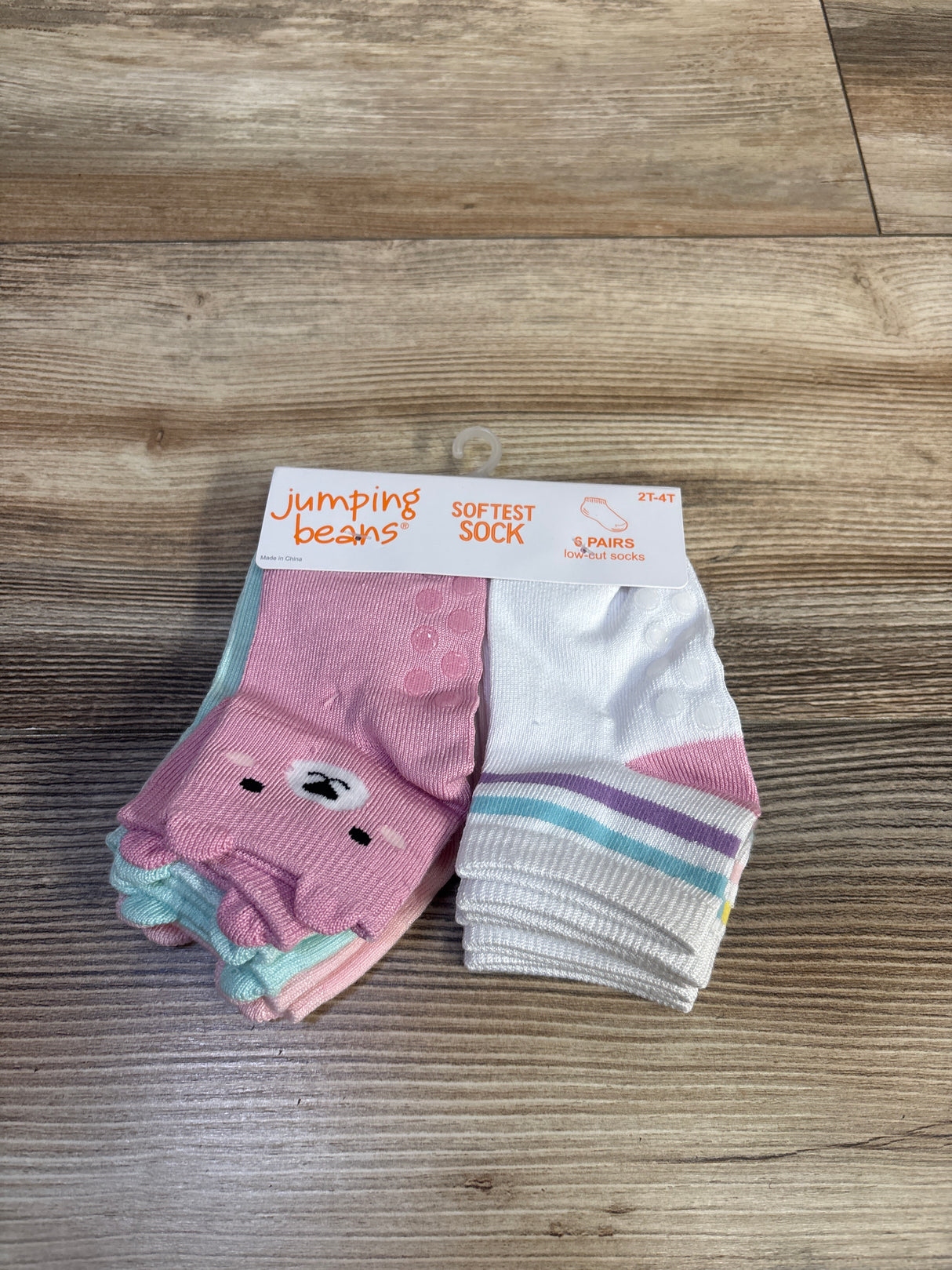 NEW Jumping Beans 6pk Softest Low-Cut Socks with Grip Dots sz 2-4T