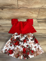 Shein 2pc Top & Shorts Set Red sz 2T