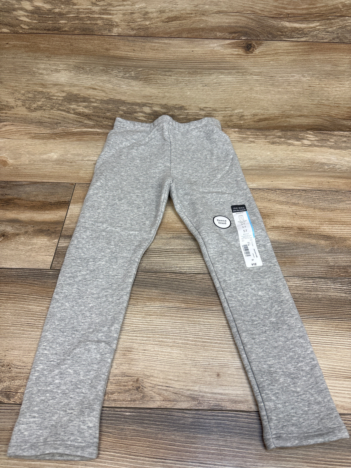 NEW Okie Dokie Fleece-Lined Leggings Grey sz 5T