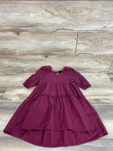 Cat & Jack Swiss Dot Burgundy Dress sz 4T