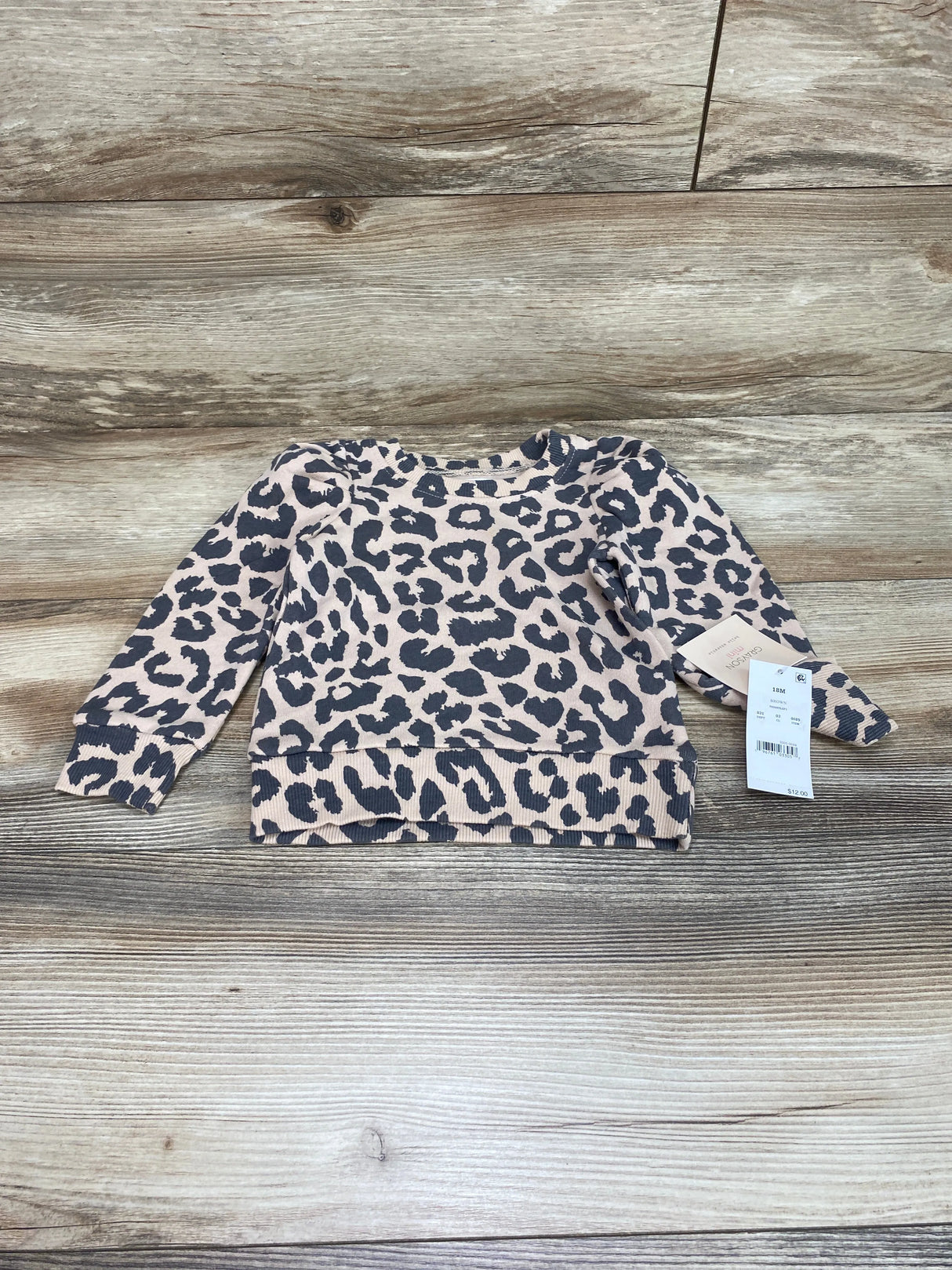 NEW Grayson Mini Leopard Print Brown Sweatshirt sz 18m