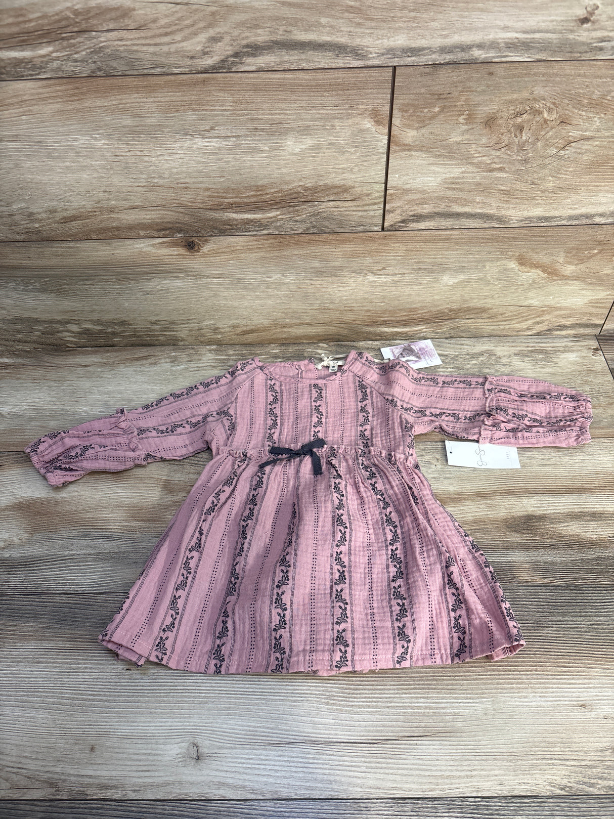 NEW Jessica Simpson 2pc Floral Bow Gauze Dress & Bloomers Set Pink sz 18m