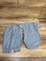 Carter's 2pc Waffle Knit Henley Bodysuit & Pants Set Blue sz 9m