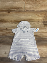 NEW Carter's Striped Hooded Shortie Romper White sz 9m