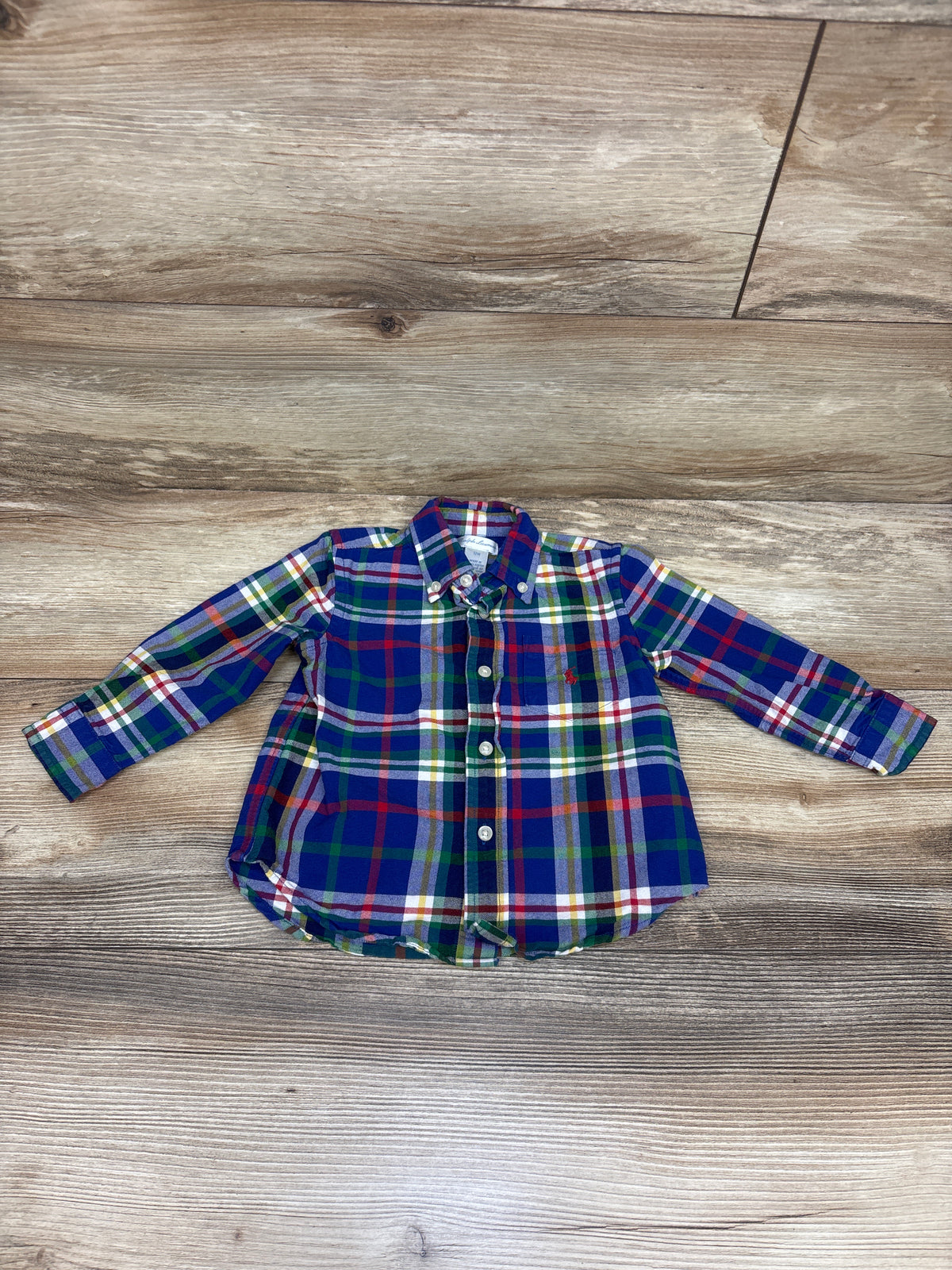 Ralph Lauren Plaid Button-Down Shirt Blue sz 12m