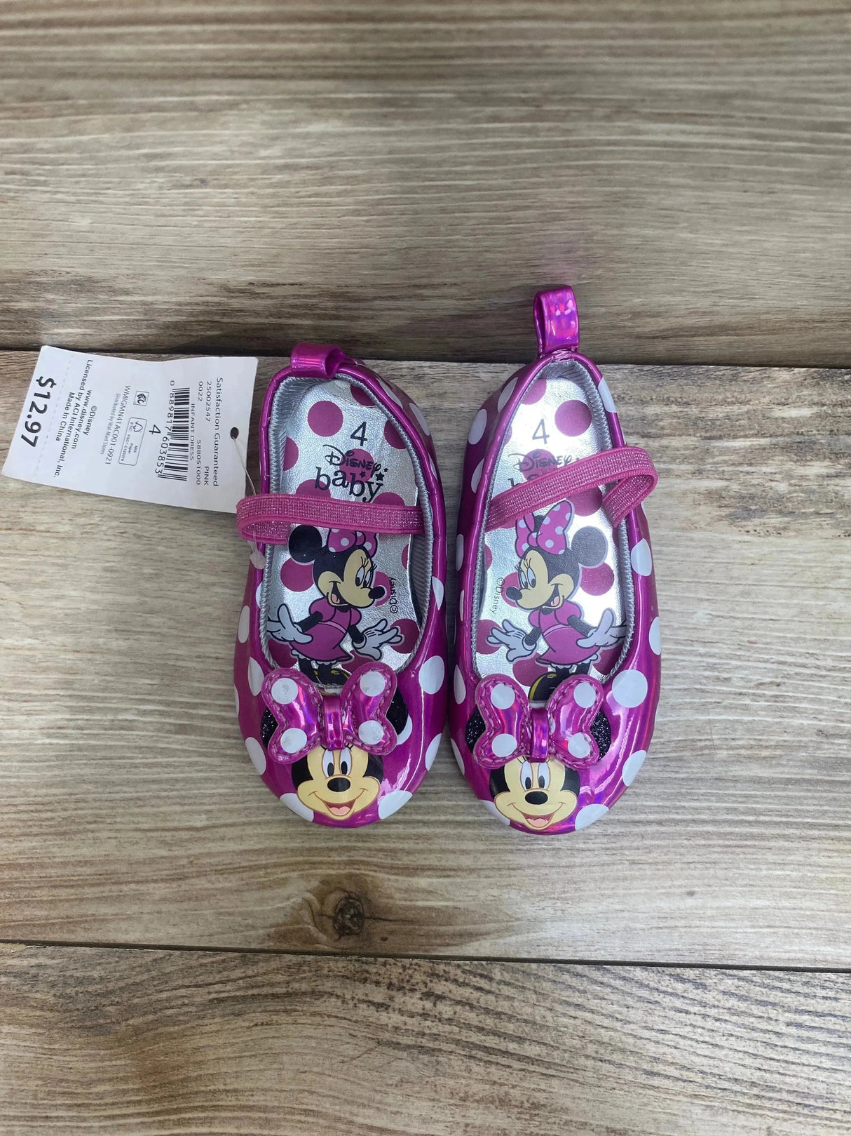 NEW Minnie Mouse Flats Pink sz 4c