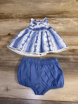Max Studio 2pc Tunic & Bloomers Blue sz 6-9m