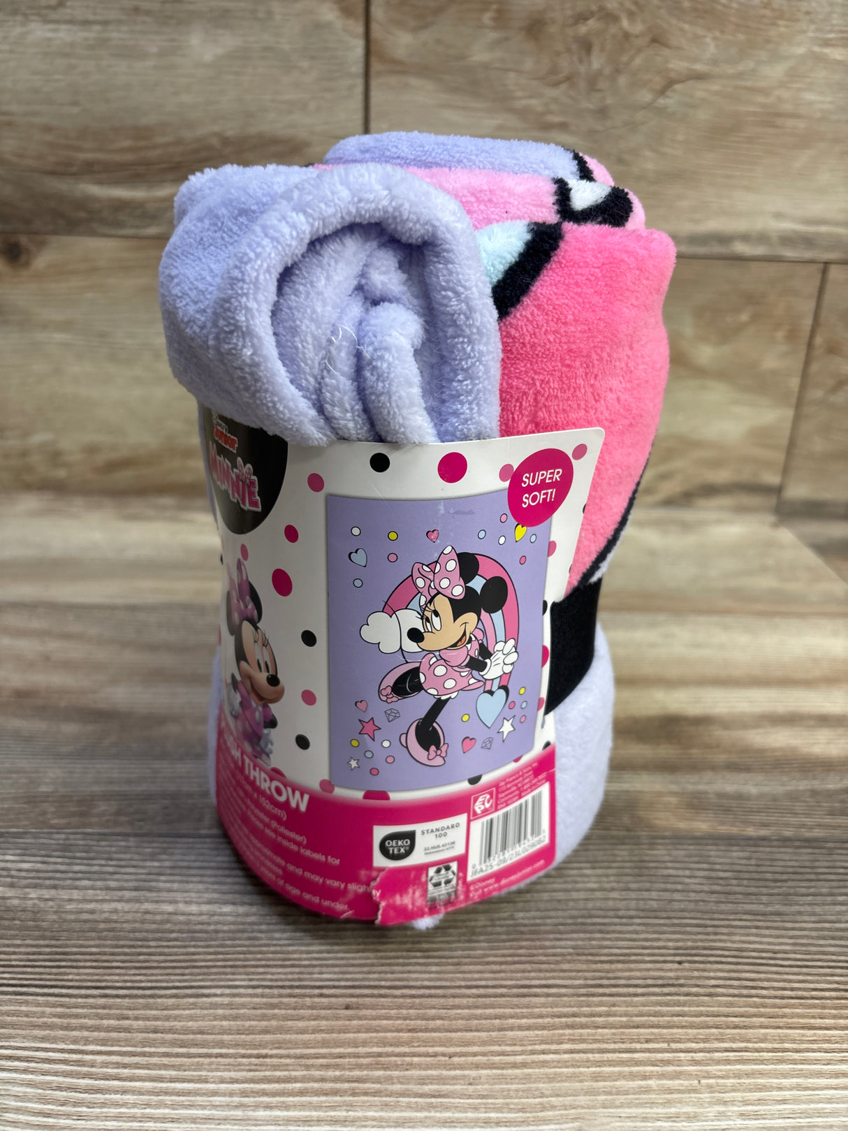 NEW Disney Junior Minnie Mouse Plush Throw Blanket Purple 46x60''