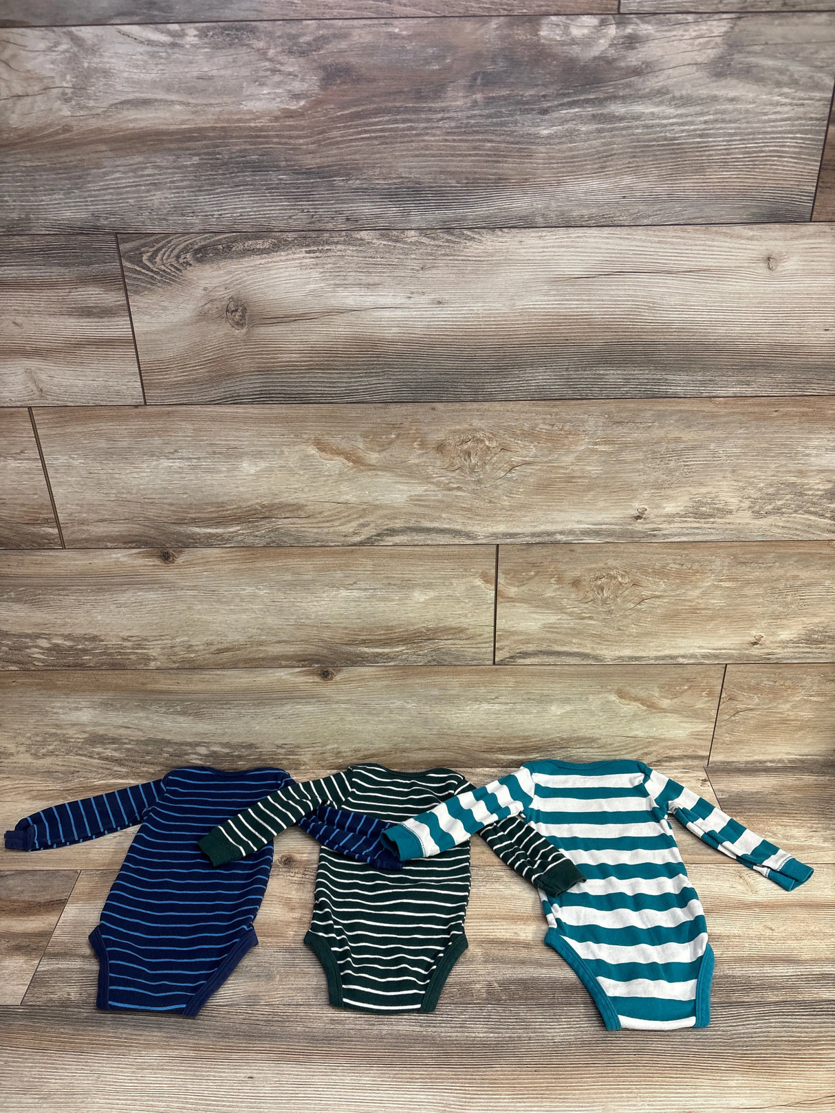 Carter's 3pk Striped Bodysuit Set Navy sz 12m