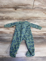 Carter's Waffle Knit Elephant Print Sleeper Green sz 6m