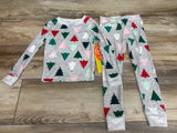 NEW Wonder Nation 2pc Velour Christmas Tree Pajama Set Grey sz 4T