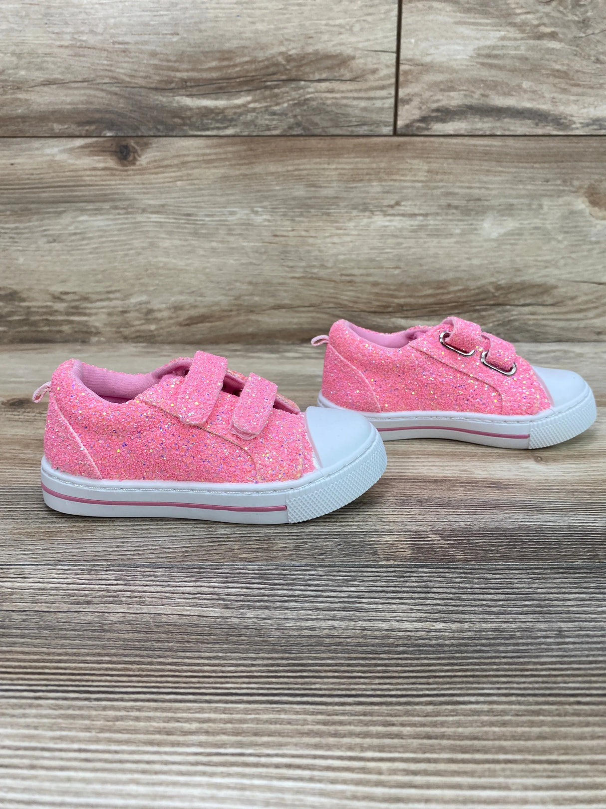 Bocca Kid's Walking Sneakers Pink Glitter Canvas Shoes Sz 6c