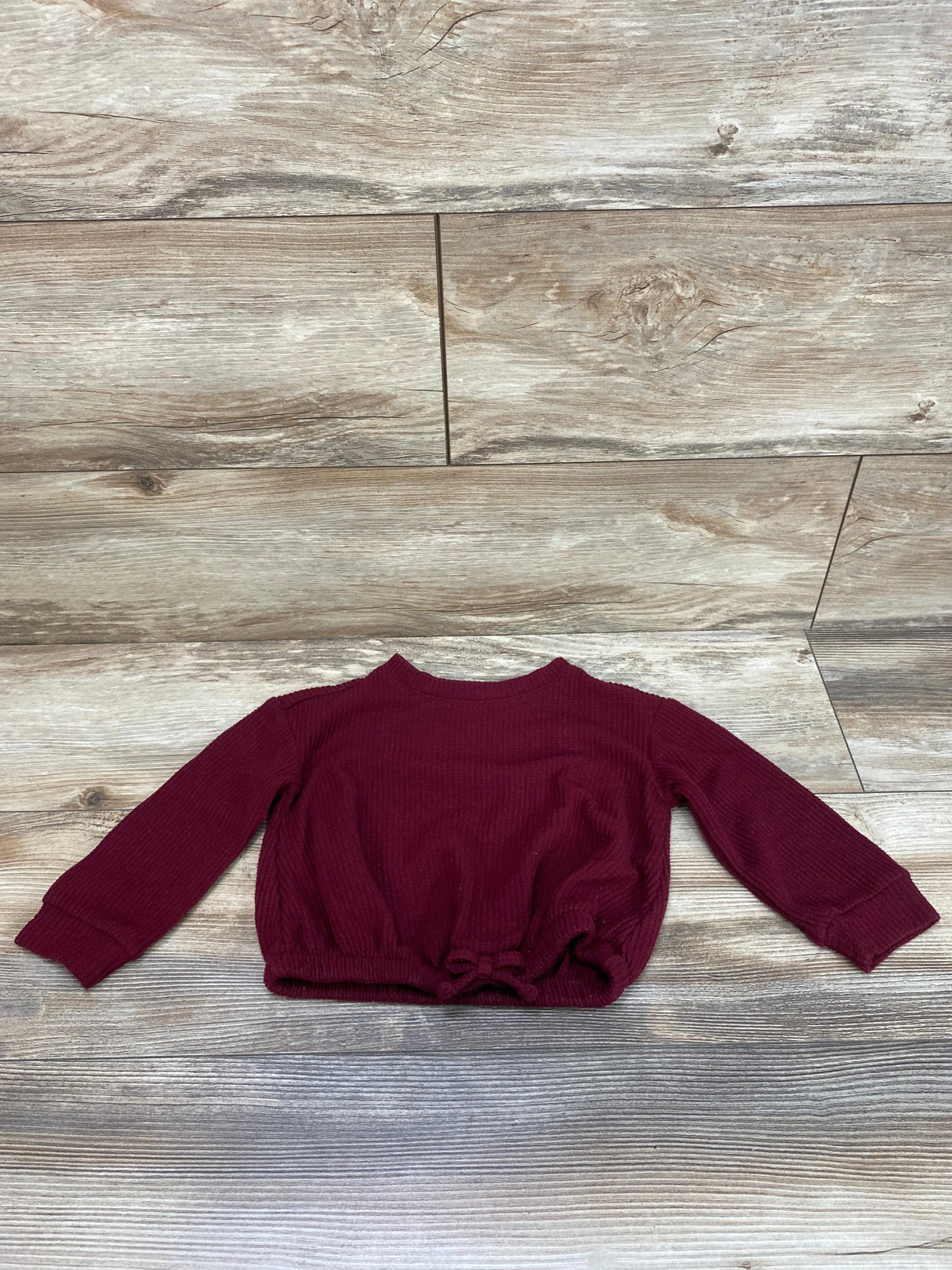 Cat & Jack Waffle Knit Shirt Burgundy sz 2T